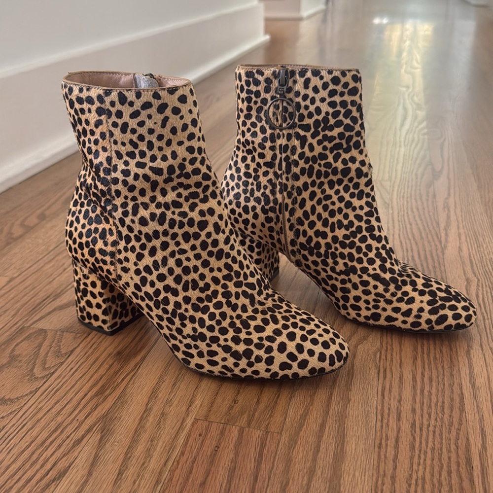 Able cheetah Print Heeled Zip Up Boots Size 6